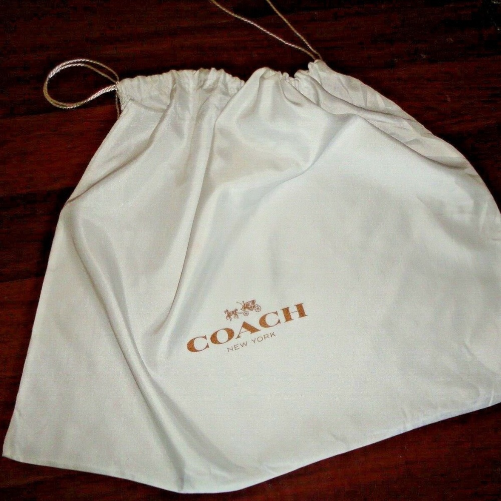 COACH WHITE & GOLD (1) LARGE DUST BAG COVER DRAWSTRING 23 X 18